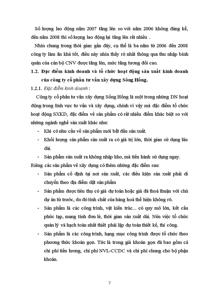 image for page Đặc diểm tổ chức hạnh toán kế toán tại công ty cổ phần tư vấn xây dựng Sông Hồng.