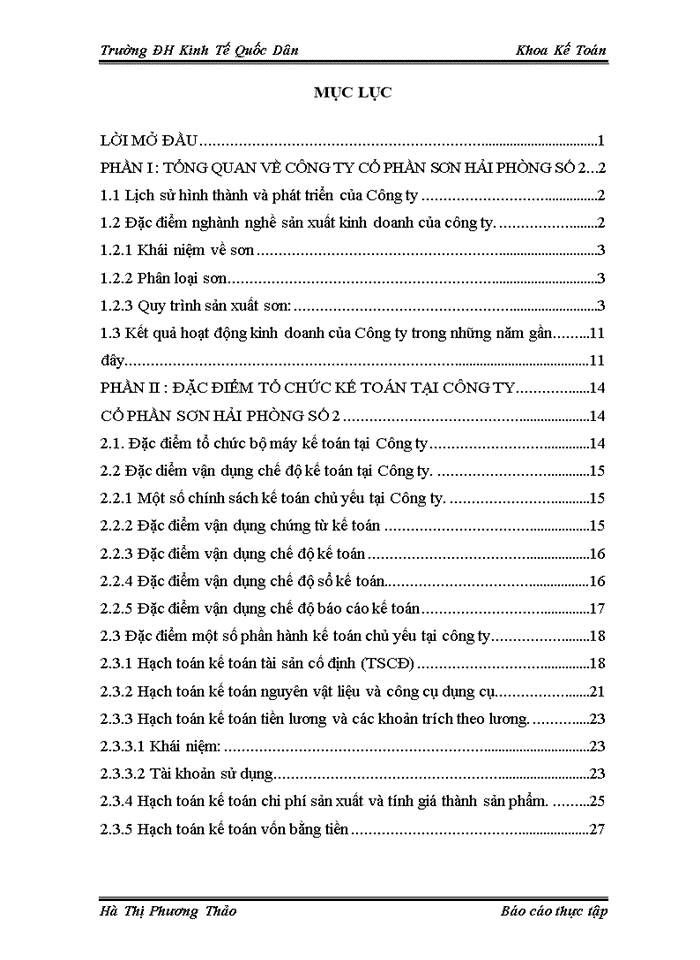 image for page Đặc điểm tổ chức kế toán tại công ty cổ phần Sơn Hải Phòng số 2.