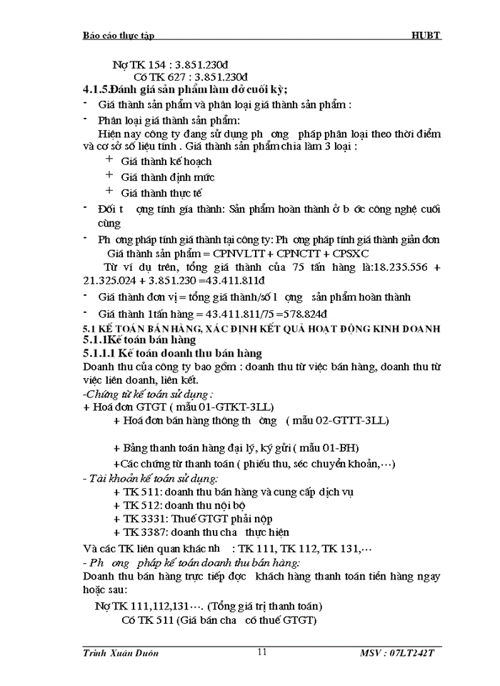 image for page Thực tế công tác kế toán tại công ty TM & DL Hồng Trà
