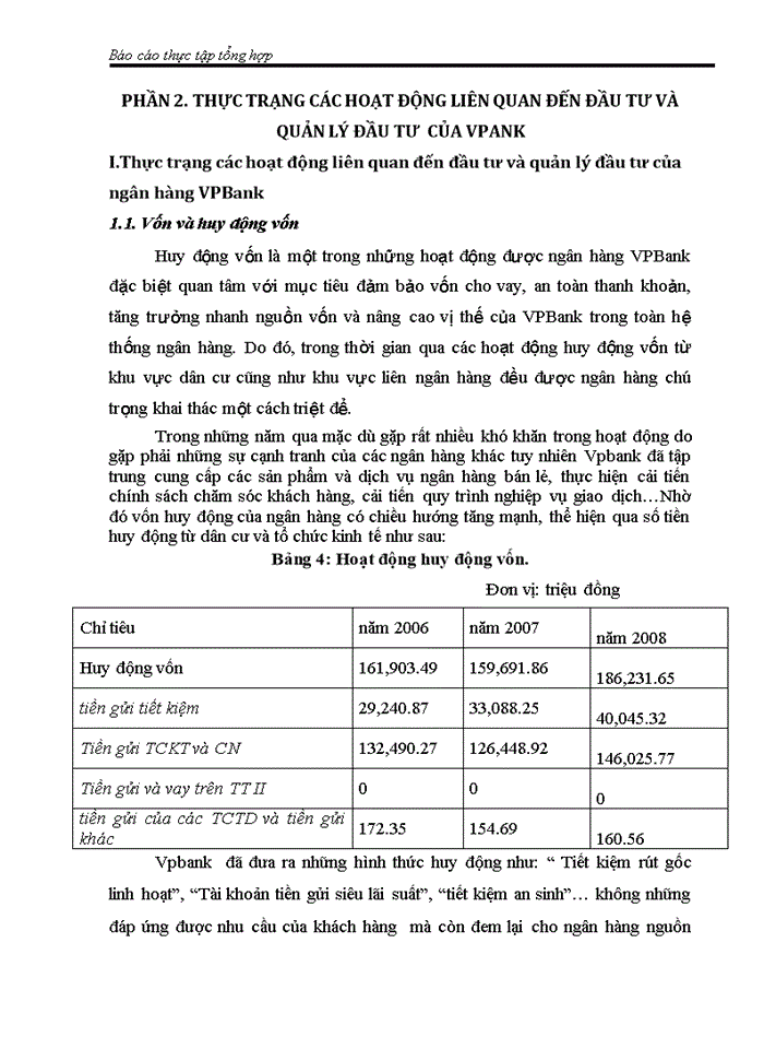 image for page Thực trạng các hoạt động liên quan đến đầu tư và quản lý đầu tư của ngân hàng VPBank