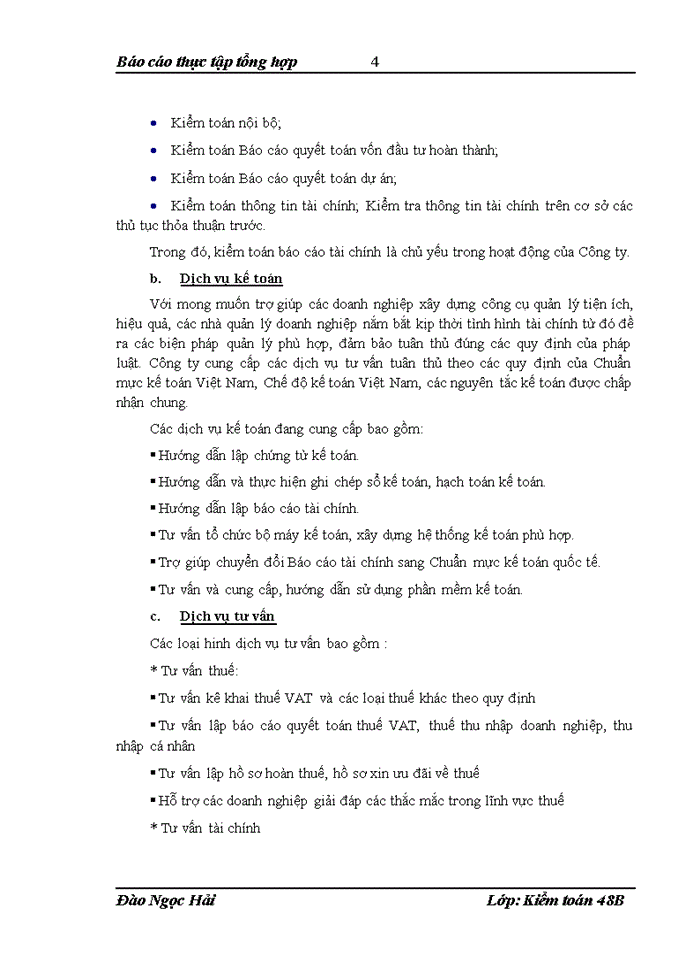 image for page Đặc điểm tổ chức kiểm toán của công ty kiểm toán và kế toán việt nam