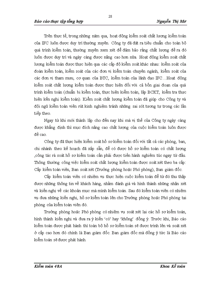 image for page Đặc điểm tổ chức kiểm toán của công ty kiểm toán và tư vấn tài chính quốc tế (ifc)