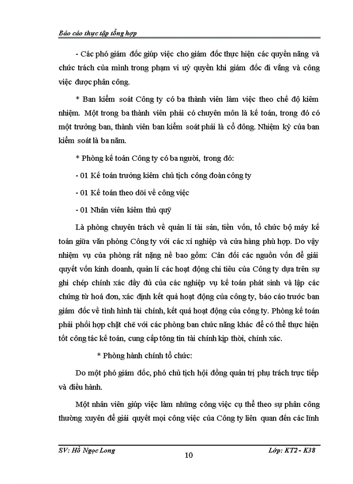 Thực trạng tổ chức bộ máy kế toán và bộ sổ kế toán tại công ty cổ phần vật tư hải dương