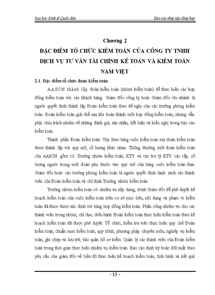 image for page Đặc điểm tổ chức kiểm toán của Công ty TNHH Dịch vụ Tư vấn Tài chính Kế toán và Kiểm toán Nam Việt