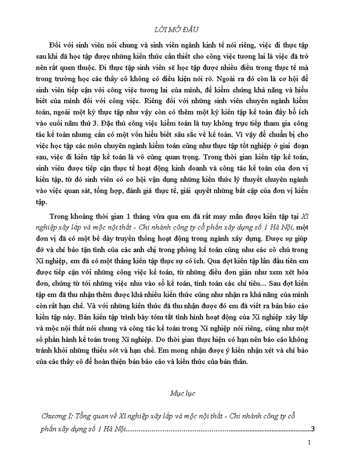 image for page Thực trạng tổ chức kế toán tại Xí nghiệp xây lắp và mộc nội thất - Chi nhánh công ty cổ phần xây dựng số 1 Hà Nội