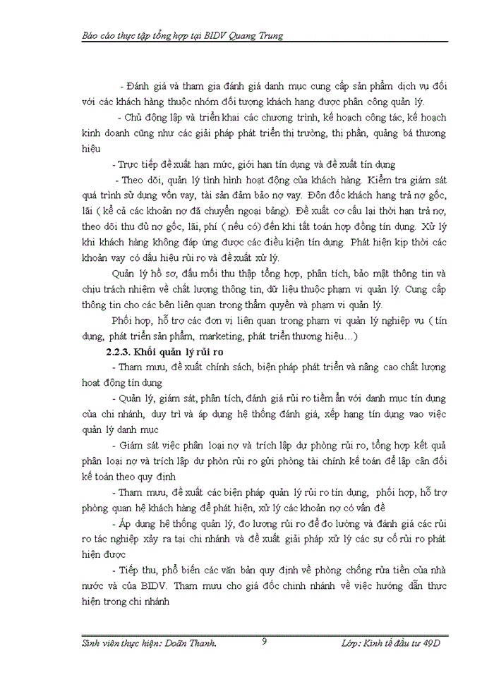 image for page Thực trạng các hoạt động đầu tư và quản lý đầu tư tại ngân hàng đầu tư và phát triển việt nam chi nhánh quang trung