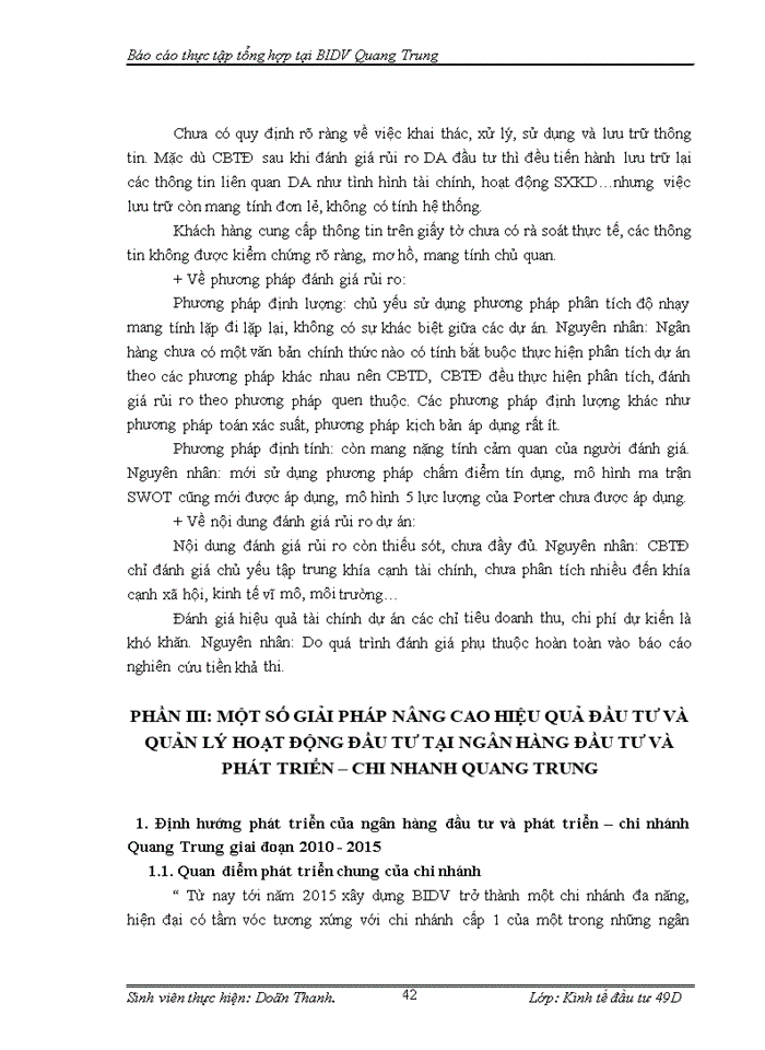 image for page Thực trạng các hoạt động đầu tư và quản lý đầu tư tại ngân hàng đầu tư và phát triển việt nam chi nhánh quang trung