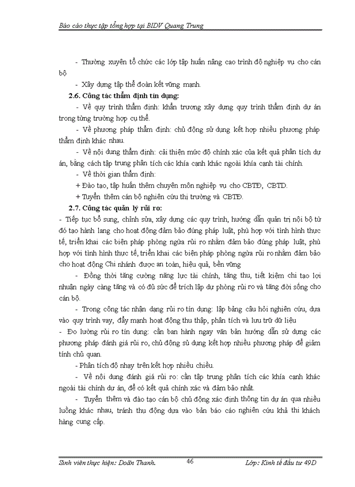 image for page Thực trạng các hoạt động đầu tư và quản lý đầu tư tại ngân hàng đầu tư và phát triển việt nam chi nhánh quang trung