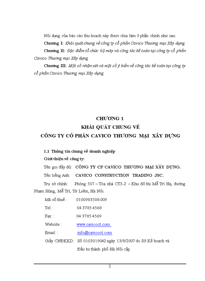 image for page Đặc điểm tổ chức bộ máy và công tác kế toán tại công ty cp cavico thương mại và xây dựng