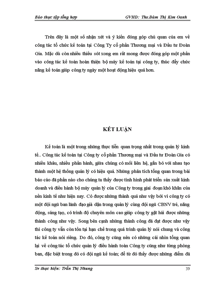 image for page Tổ chức bộ máy kế toán tại công ty cổ phần thương mại và đầu tư Đoàn Gia