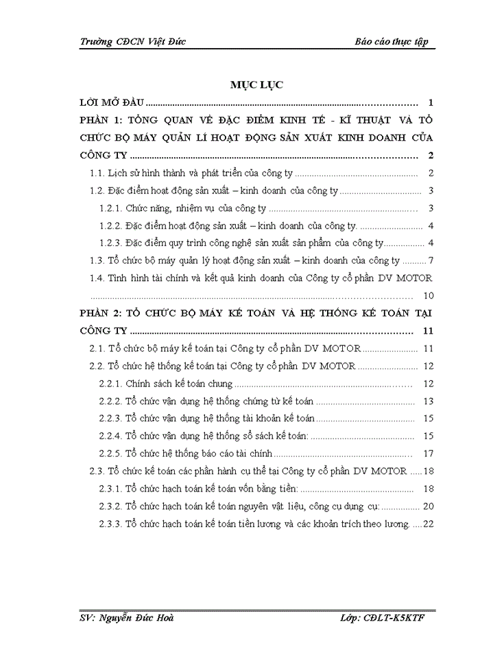 image for page Tổ chức bộ máy kế toán tại Công ty cổ phần DV MOTOR