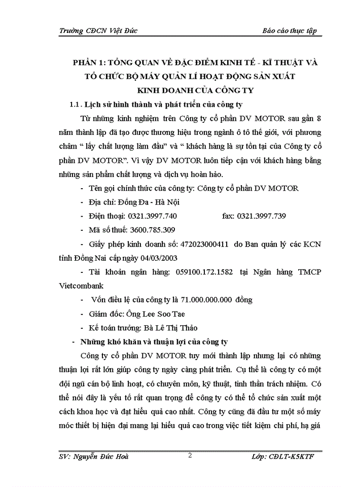 image for page Tổ chức bộ máy kế toán tại Công ty cổ phần DV MOTOR