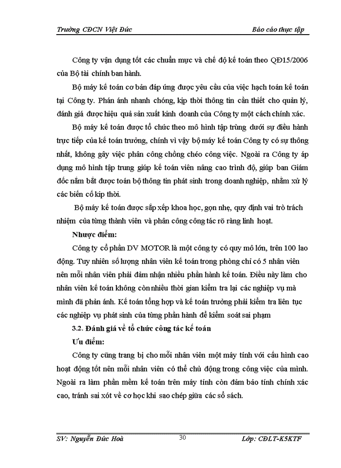 image for page Tổ chức bộ máy kế toán tại Công ty cổ phần DV MOTOR