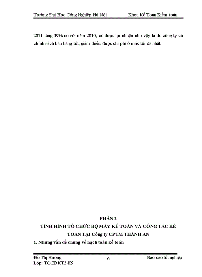 image for page Tình hình tổ chức bộ máy kế toán và công tác kế toán tại công ty cptm thành an