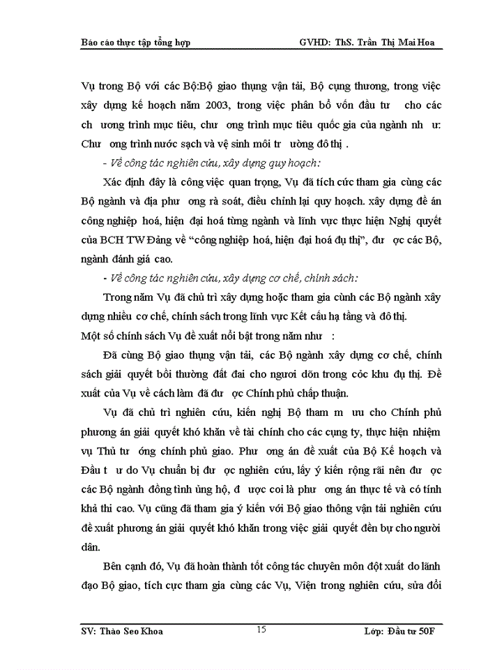 image for page Thực trạng hoạt động của vụ kết cấu hạ tầng & đô thị
