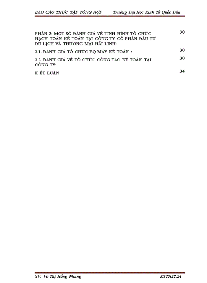 image for page Tổ chức bộ máy kế toán và hệ thống kế toán tại công ty cổ phần đầu tư du lịch và thương mại hải linh