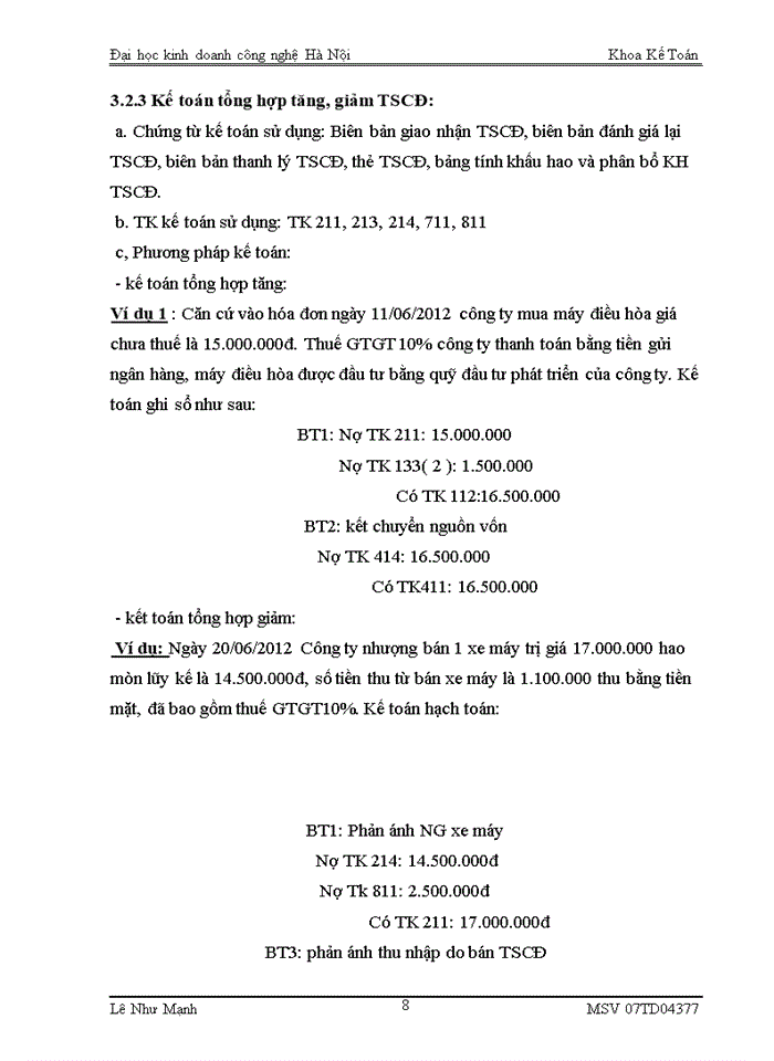 image for page Tổ chức công tác và phương pháp kế toán các phần hành kế toán tại công ty.