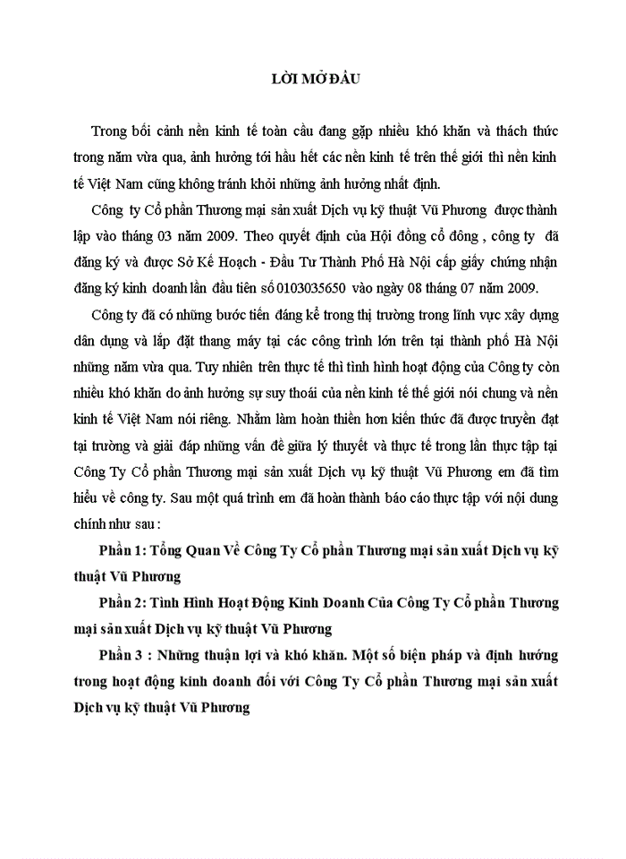 image for page Tình Hình Hoạt Động Kinh Doanh Của Công Ty Cổ phần Thương mại sản xuất Dịch vụ kỹ thuật Vũ Phương