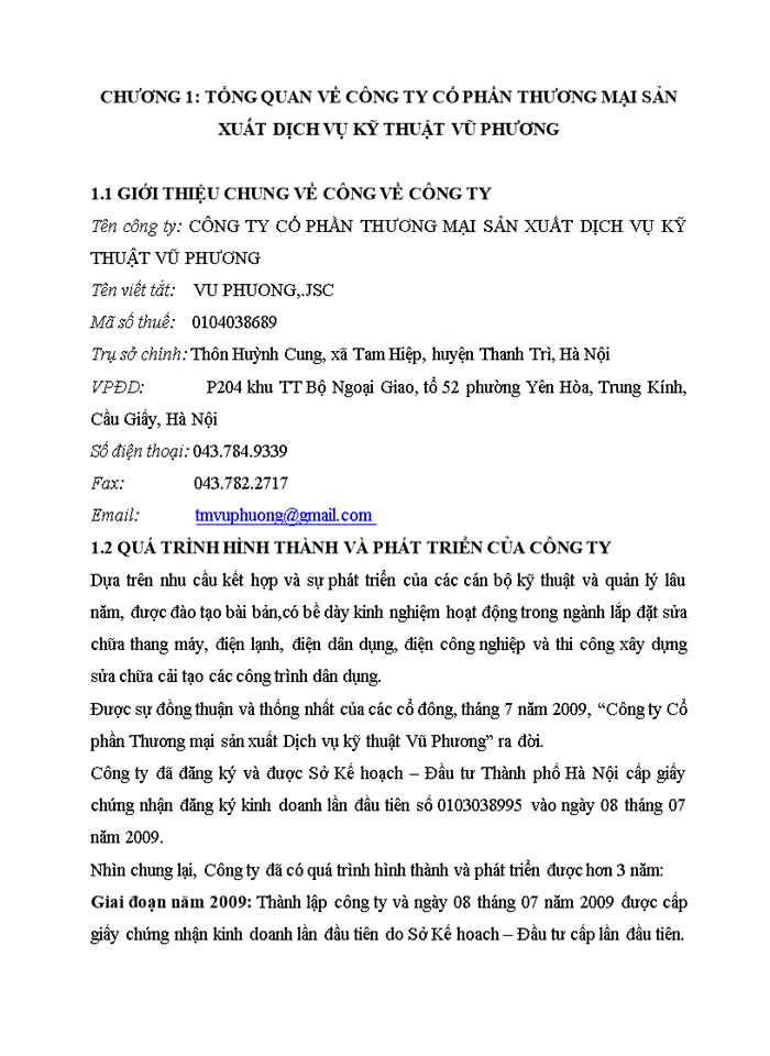 image for page Tình Hình Hoạt Động Kinh Doanh Của Công Ty Cổ phần Thương mại sản xuất Dịch vụ kỹ thuật Vũ Phương