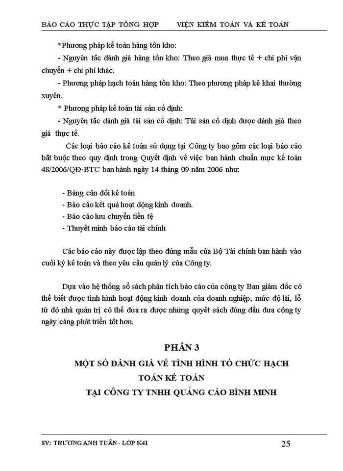 image for page Tổ chứ bộ máy kế toán và hệ thống kế toán tại Công ty TNHH Quảng Cáo Bình Minh.