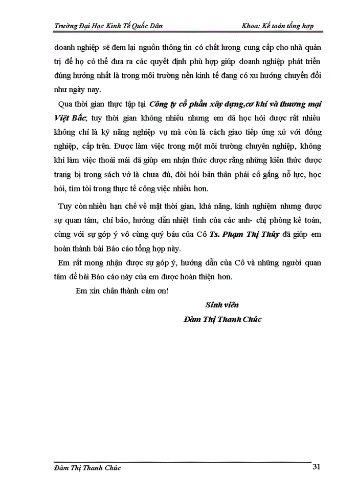 image for page Tổ chức bộ máy kế toán và hệ thống kế toán tại công ty cổ phần xây dựng, cơ khí và thương mại việt bắc