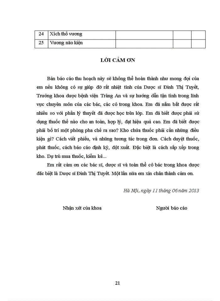 image for page Báo cáo thực tập tốt nghiệp Dược sĩ Cao đẳng Dược liên thông