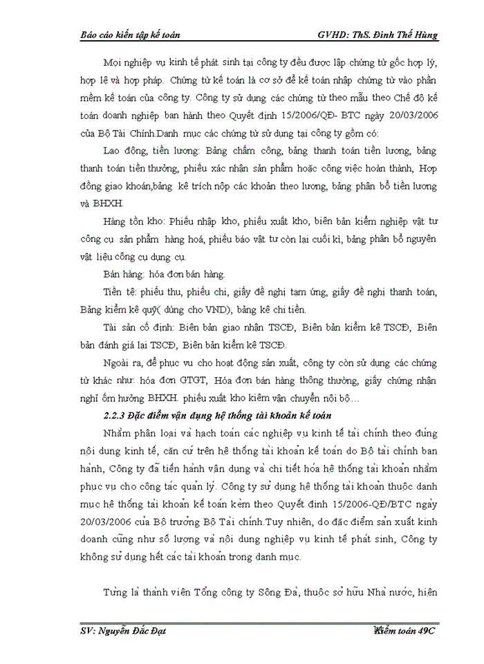 image for page Thực trạng tổ chức hạch toán kế toán tại Công ty cổ phẩn công nghiệp thương mại Sông Đà.
