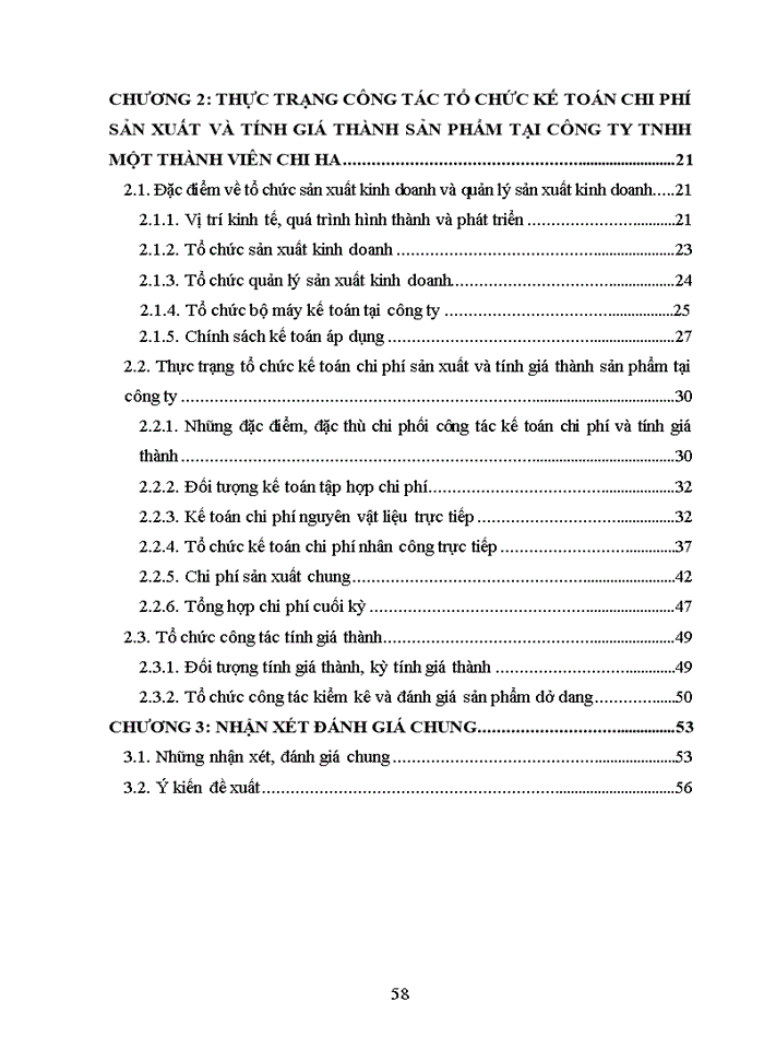 image for page Tổ chức công tác kế toán tập hợp chi phí sản xuất và tính giá thành sản phẩm tại Công ty TNHH một thành viên Chi Ha