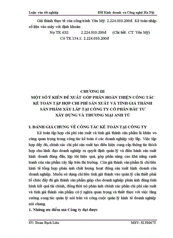 image for page Kế toán chi phí sản xuất và tính giá thành sản phẩm xây lắp tại Công ty Cổ phần Đầu tư xây dựng và thương mại Anh Tú
