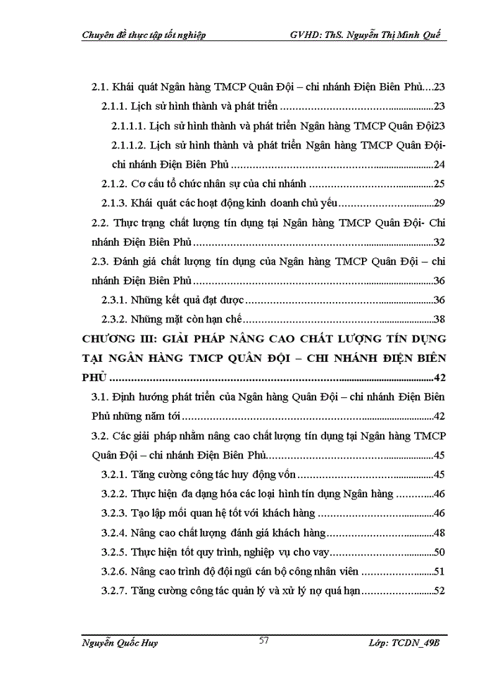 image for page Nâng cao chất lượng tín dụng tại Ngân hàng thương mại cổ phần Quân Đội – chi nhánh Điện Biên Phủ