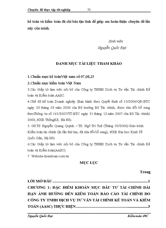 image for page Hoàn thiện quy trình kiểm toán khoản mục đầu tư tài chính dài hạn trong kiểm toán Báo cáo Tài chính do Công ty TNHH Dịch vụ Tư vấn Tài chính Kế toán và Kiểm toán (AASC) thực hiện