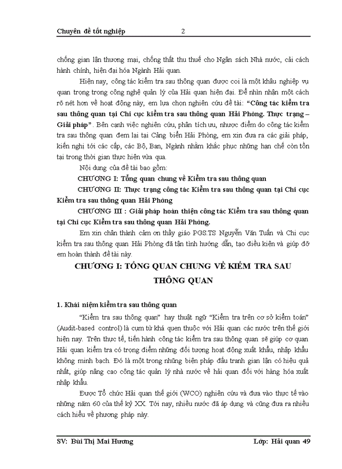 image for page Công tác kiểm tra sau thông quan tại Chi cục kiểm tra sau thông quan Hải Phòng. Thực trạng – Giải pháp