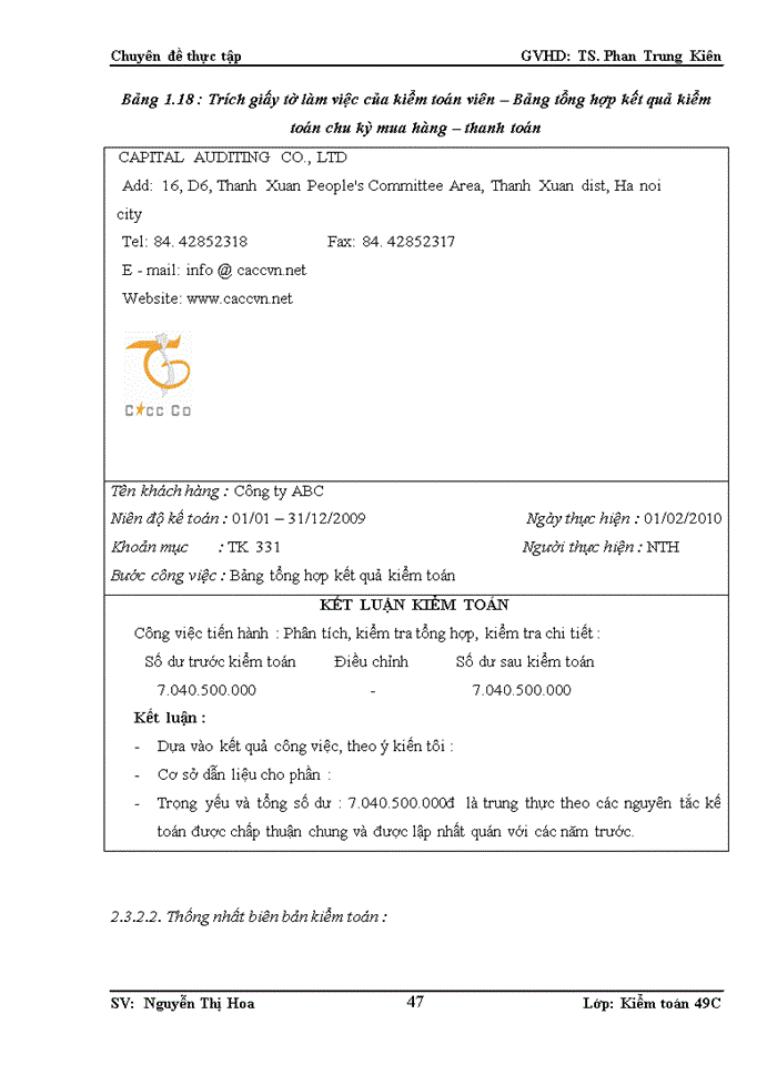 image for page Thực trạng quy trình kiểm toán chu trình mua hàng – thanh toán trong kiểm toán báo cáo tài chính do công ty TNHH Kiểm toán và tư vấn Thủ Đô (CACC) thực hiện tại công ty ABC