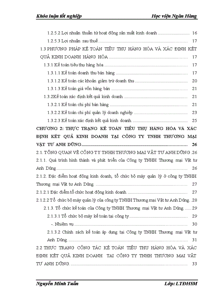image for page Hoàn thiện công tác kế toán tiêu thụ hàng hóa và xác định kết quả kinh doanh tại Công ty TNHH Thương mại Vật tư Anh Dũng