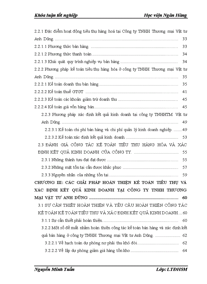 image for page Hoàn thiện công tác kế toán tiêu thụ hàng hóa và xác định kết quả kinh doanh tại Công ty TNHH Thương mại Vật tư Anh Dũng