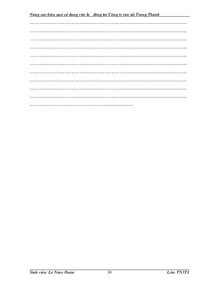 image for page Nâng cao hiệu quả sử dụng vốn lưu động tại Công ty vận tải Trung Thành