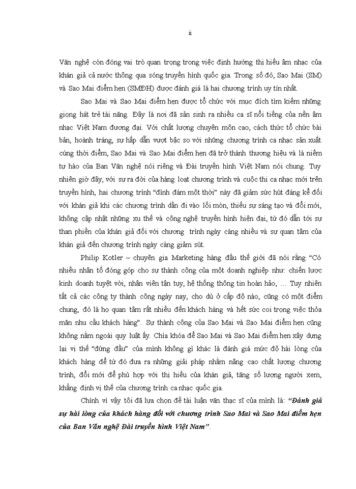 image for page Đánh giá sự hài lòng của khách hàng đối với chương trình Sao Mai và Sao Mai điểm hẹn của Ban Văn nghệ Đài truyền hình Việt Nam