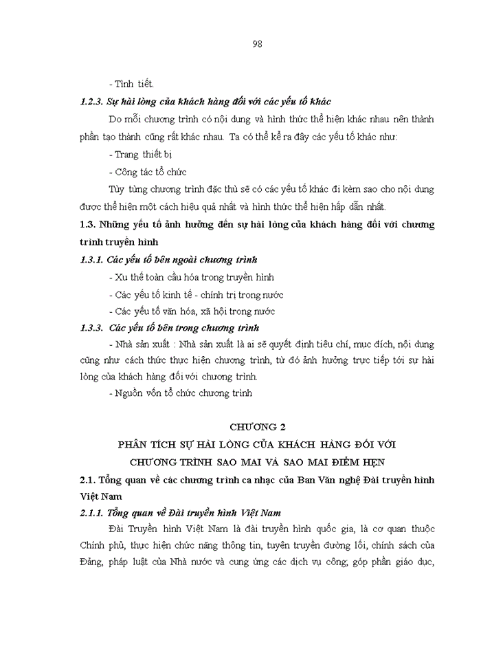 image for page Đánh giá sự hài lòng của khách hàng đối với chương trình Sao Mai và Sao Mai điểm hẹn của Ban Văn nghệ Đài truyền hình Việt Nam