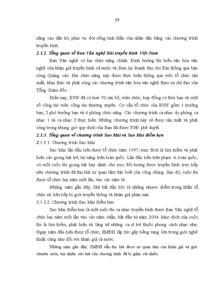 image for page Đánh giá sự hài lòng của khách hàng đối với chương trình Sao Mai và Sao Mai điểm hẹn của Ban Văn nghệ Đài truyền hình Việt Nam