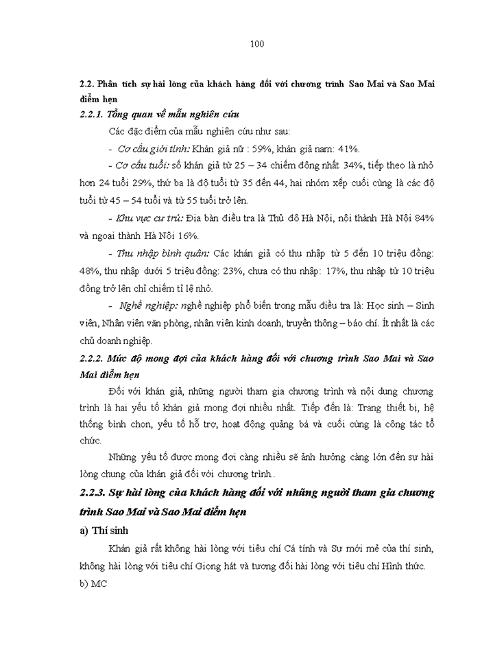 image for page Đánh giá sự hài lòng của khách hàng đối với chương trình Sao Mai và Sao Mai điểm hẹn của Ban Văn nghệ Đài truyền hình Việt Nam