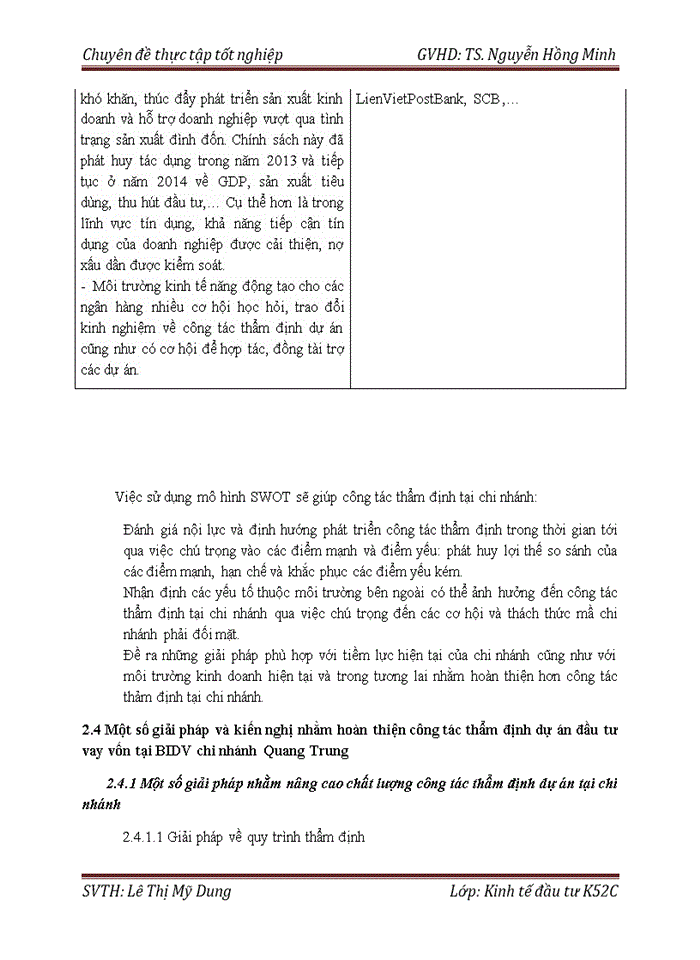 image for page Hoàn thiện công tác thẩm định các dự án đầu tư vay vốn tại Ngân hàng TMCP Đầu tư và Phát triển Việt Nam - chi nhánh Quang Trung