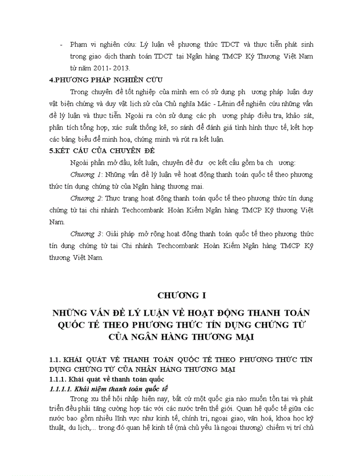 image for page Giải pháp mở rộng hoạt động thanh toán quốc tế theo phương thức tín dụng chứng từ tại chi nhánh techcombank hoàn kiếm ngân hàng tmcp kỹ thương việt nam