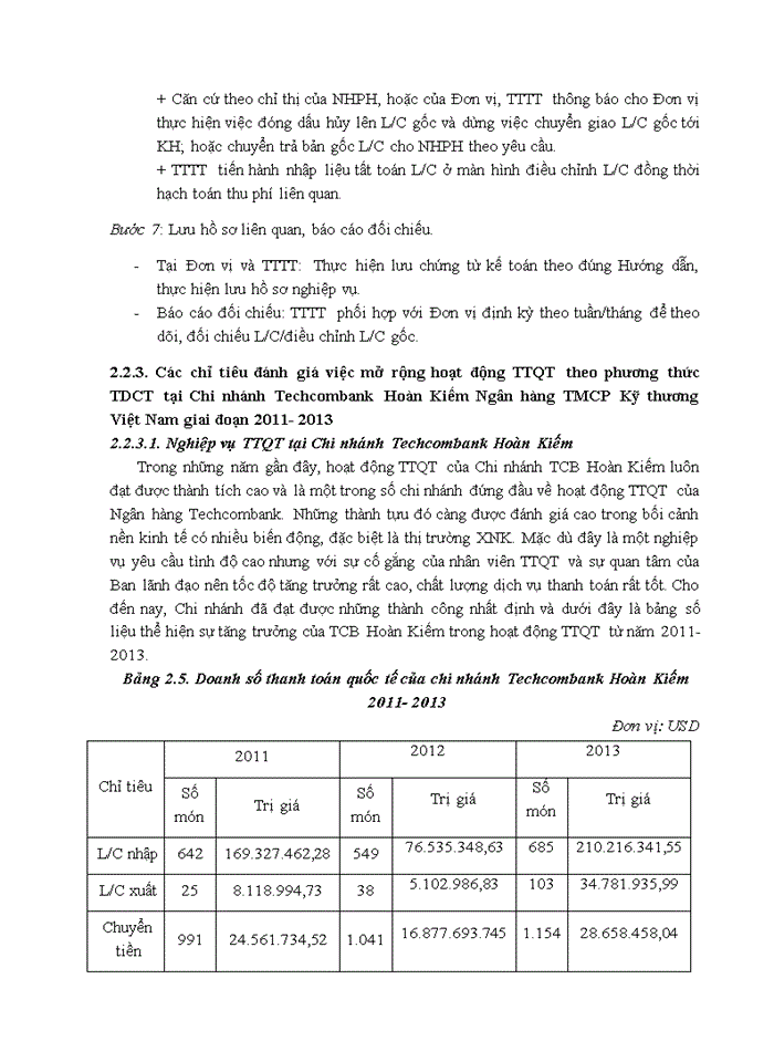 image for page Giải pháp mở rộng hoạt động thanh toán quốc tế theo phương thức tín dụng chứng từ tại chi nhánh techcombank hoàn kiếm ngân hàng tmcp kỹ thương việt nam