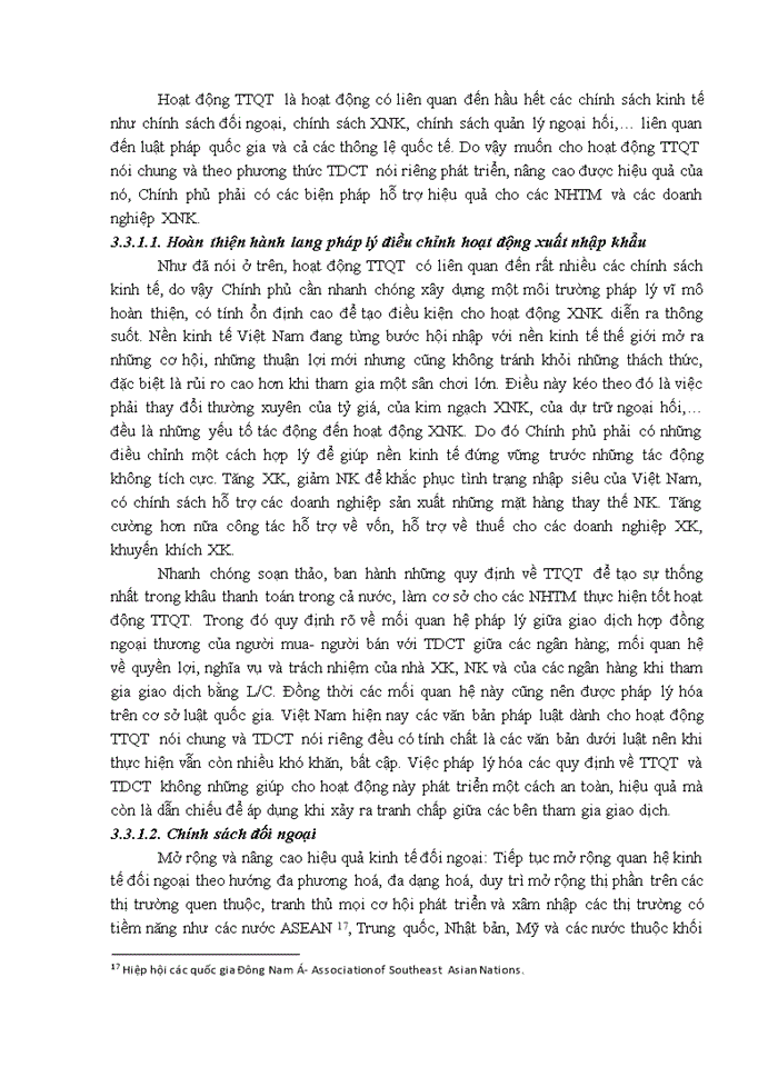 image for page Giải pháp mở rộng hoạt động thanh toán quốc tế theo phương thức tín dụng chứng từ tại chi nhánh techcombank hoàn kiếm ngân hàng tmcp kỹ thương việt nam
