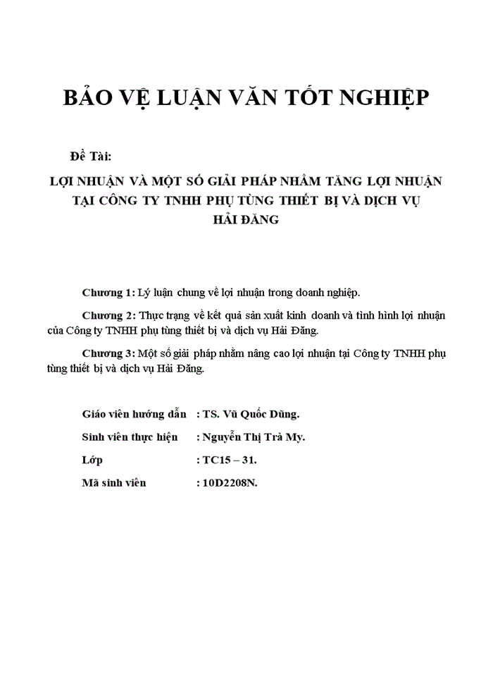 image for page Lợi nhuận và các giải pháp góp phần tăng lợi nhuận tại công ty tnhh phụ tùng thiết bị và dịch vụ hải đăng