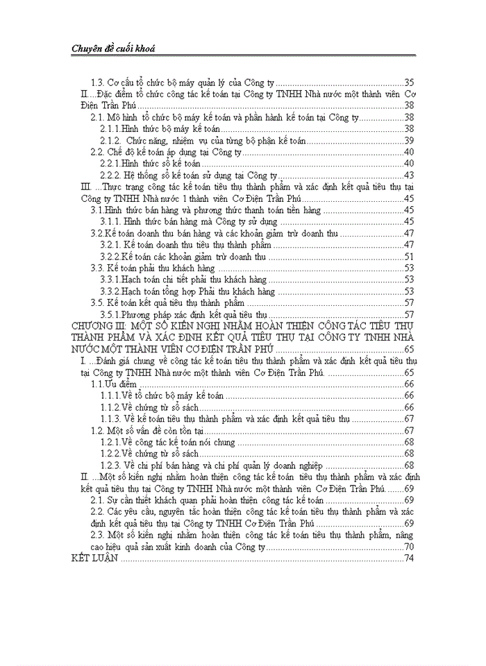 image for page Hoàn thiện công tác kế toán tiêu thụ thành phẩm và xác định kết quả tiêu thụ tại Công ty TNHH Nhà nước một  thành viên Cơ Điện Trần Phú