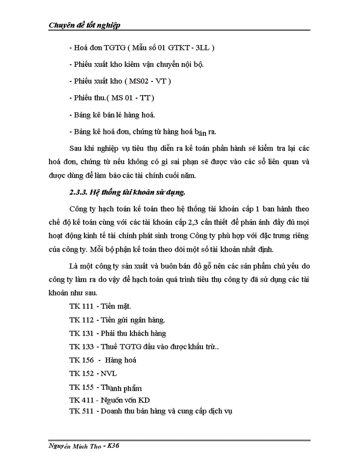 image for page Kế toán tiêu thụ và xác định kết quả tiêu thụ hàng hoá tại Công ty TNHH 1 thµnh viªn SX & TM XNK Ngäc Kh¸nh