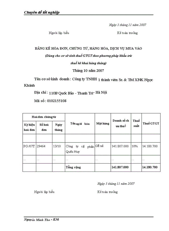 image for page Kế toán tiêu thụ và xác định kết quả tiêu thụ hàng hoá tại Công ty TNHH 1 thµnh viªn SX & TM XNK Ngäc Kh¸nh
