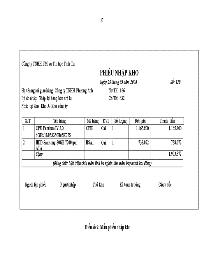 image for page Hoàn thiện kế toán tiêu thụ hàng hoá và xác định kết quả tiêu thụ hàng hoá tại công ty TNHH TM và Tin học Tinh Tú