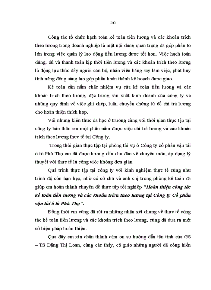 image for page Hoàn thiện công tác kế toán tiền lương và các khoản trích theo lương tại công ty cổ phần vận tải ô tô phú thọ